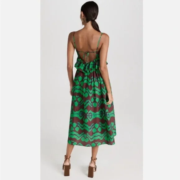 Ulla Johnson Green and Brown Patterned Dress - Picture 8 of 13